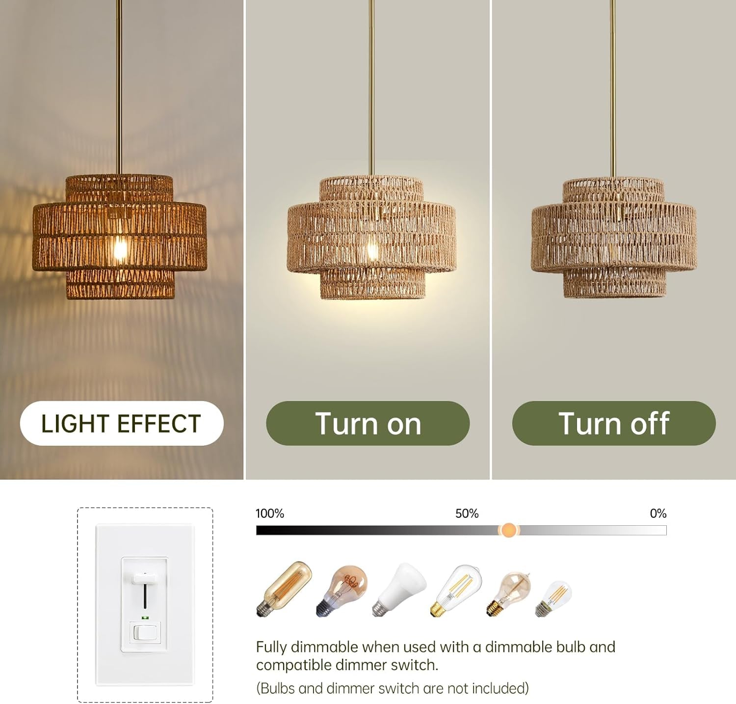 Boho Rattan Chandelier