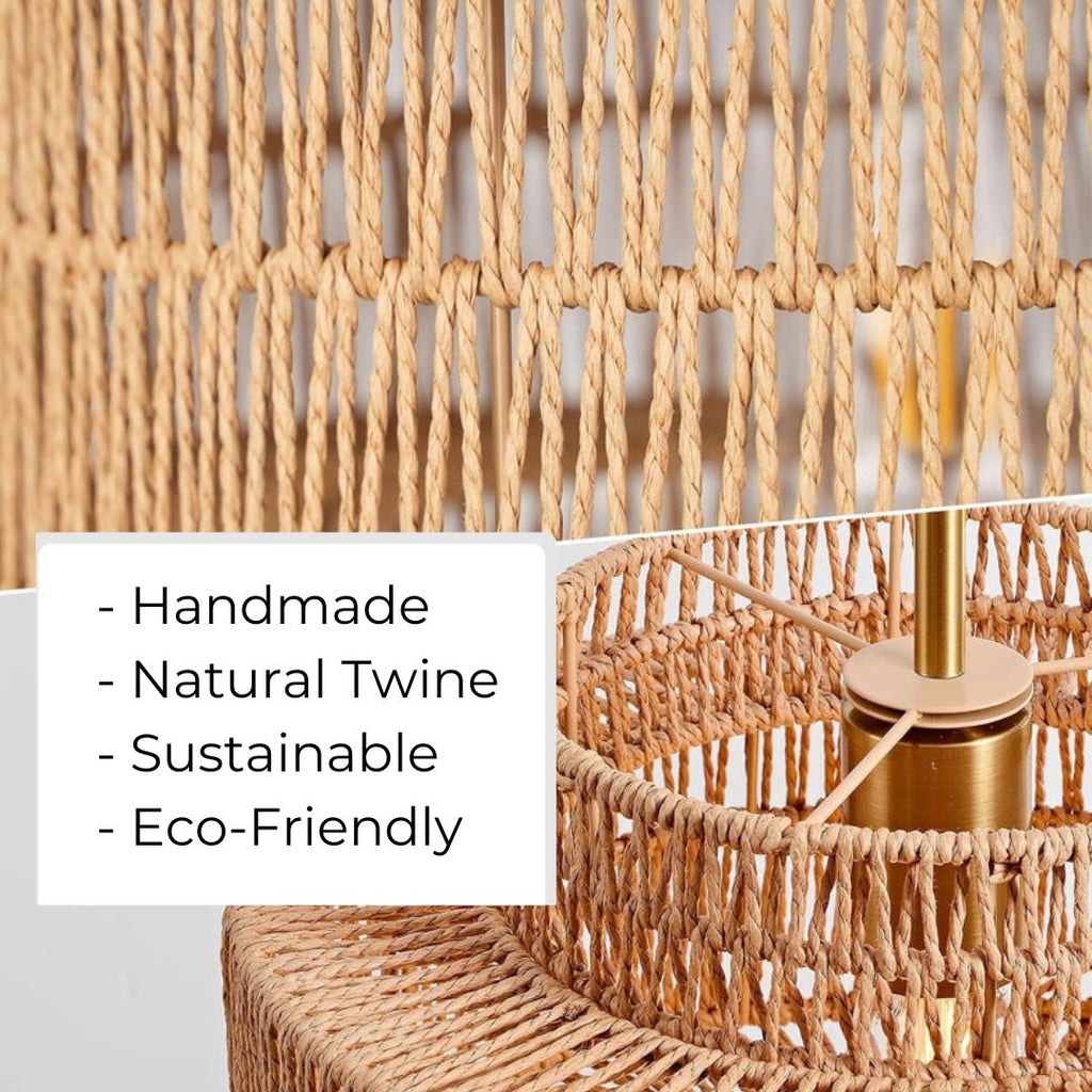 Boho Rattan Chandelier