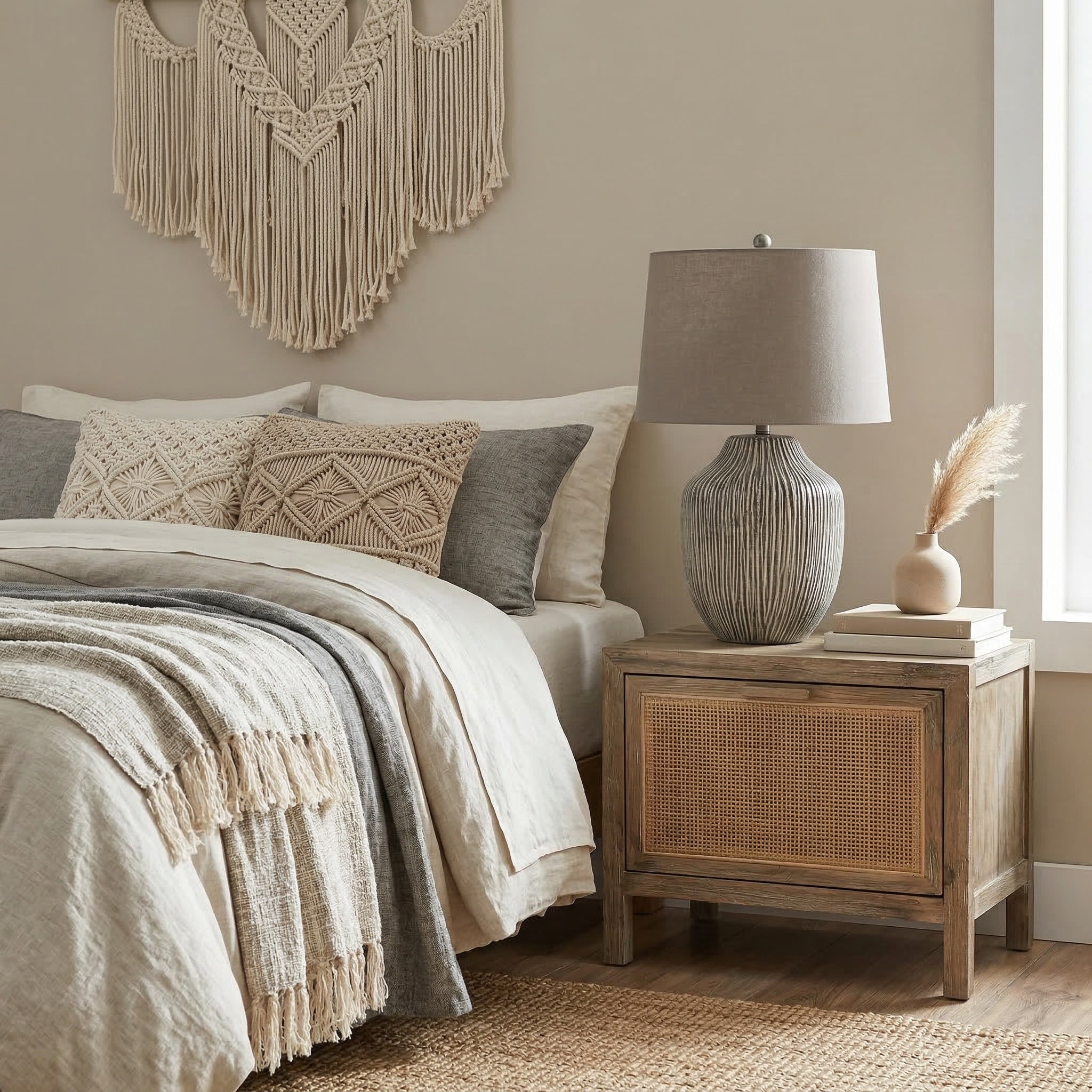 Ochre Carved Textured Table Lamp